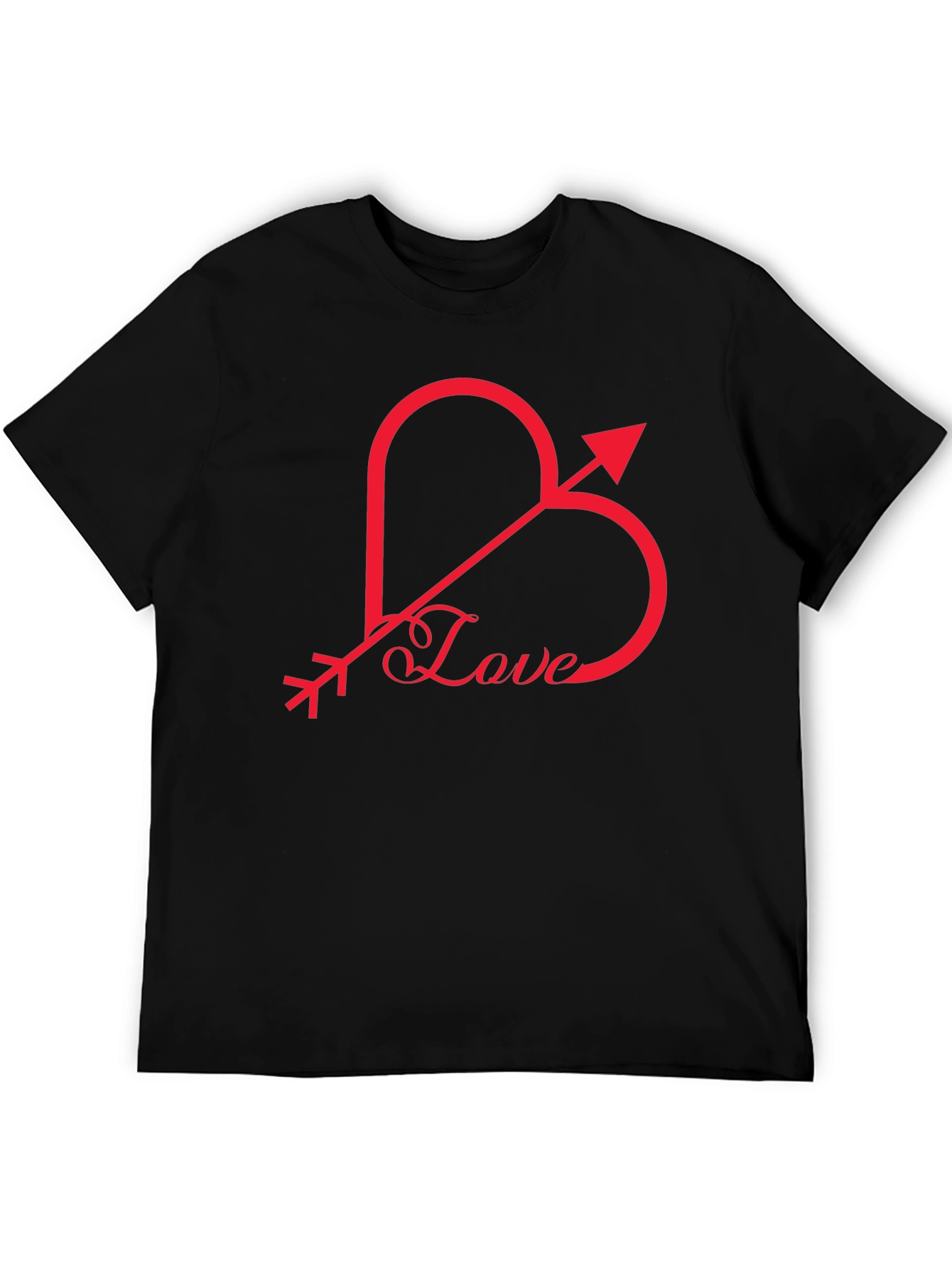 Love Heart Arrow Graphic Tee - Black