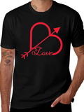 Love Heart Arrow Graphic Tee - Black