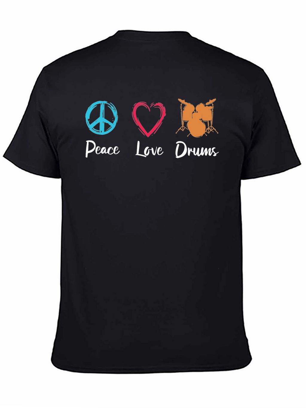 Peace Love Drums Black T-Shirt