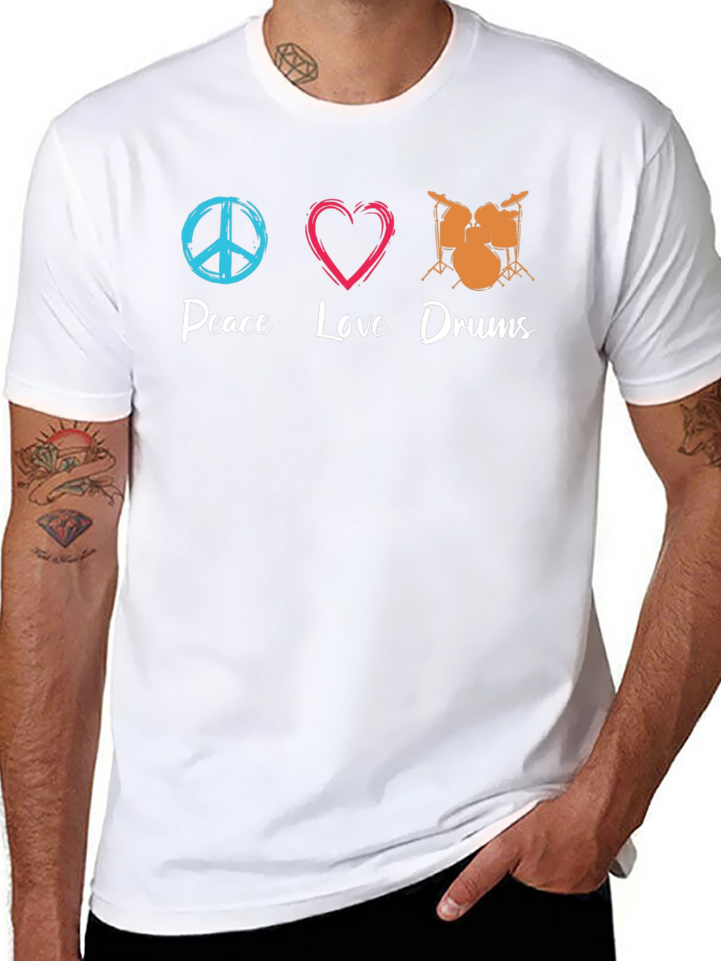 Peace Love Drums Black T-Shirt