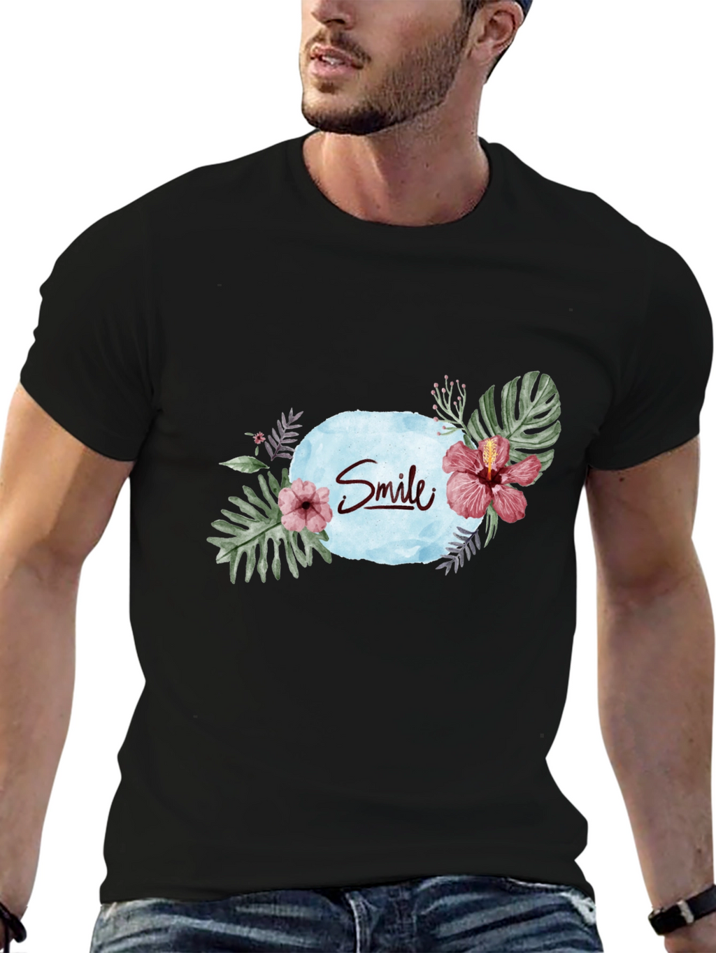 Smile Graphic Black T-Shirt