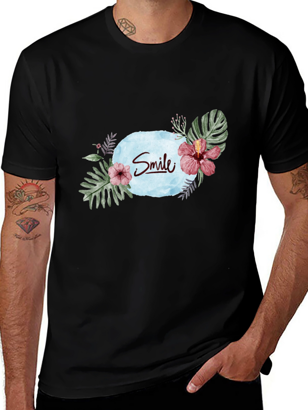 Smile Graphic Black T-Shirt