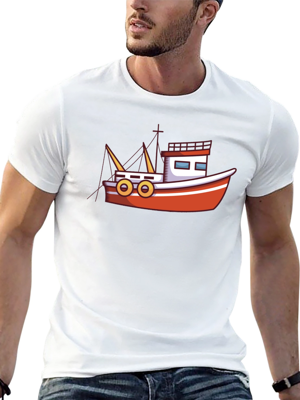 Boat Graphic Black T-Shirt