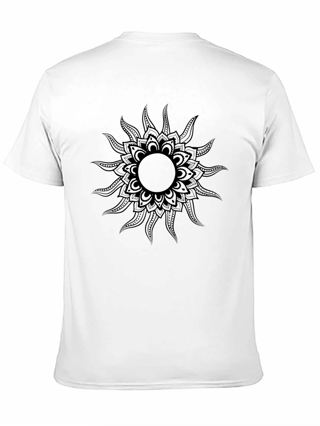 Black Sun Mandala Graphic Tee - Stylish Mens T-Shirt