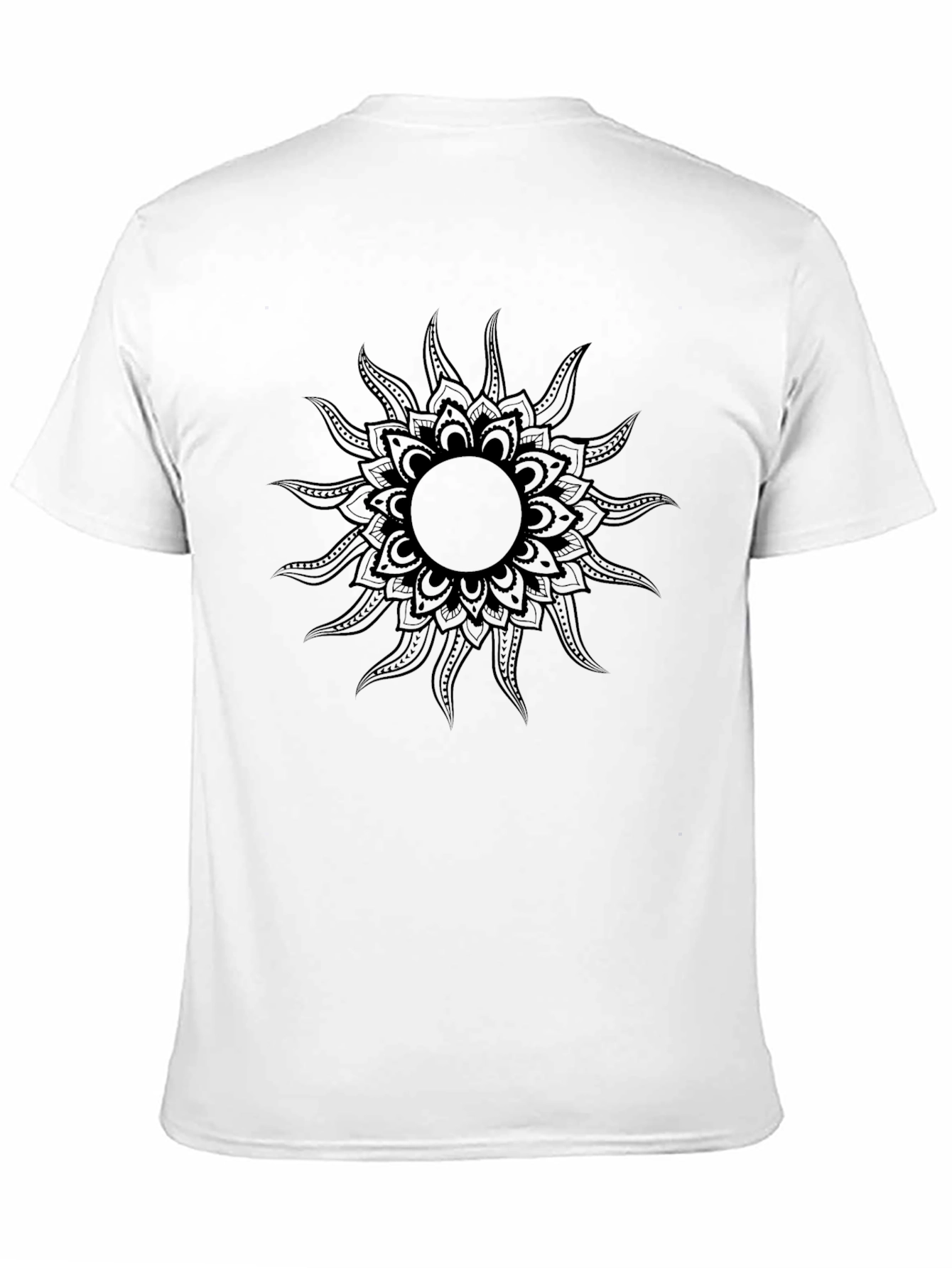 Black Sun Mandala Graphic Tee - Stylish Mens T-Shirt