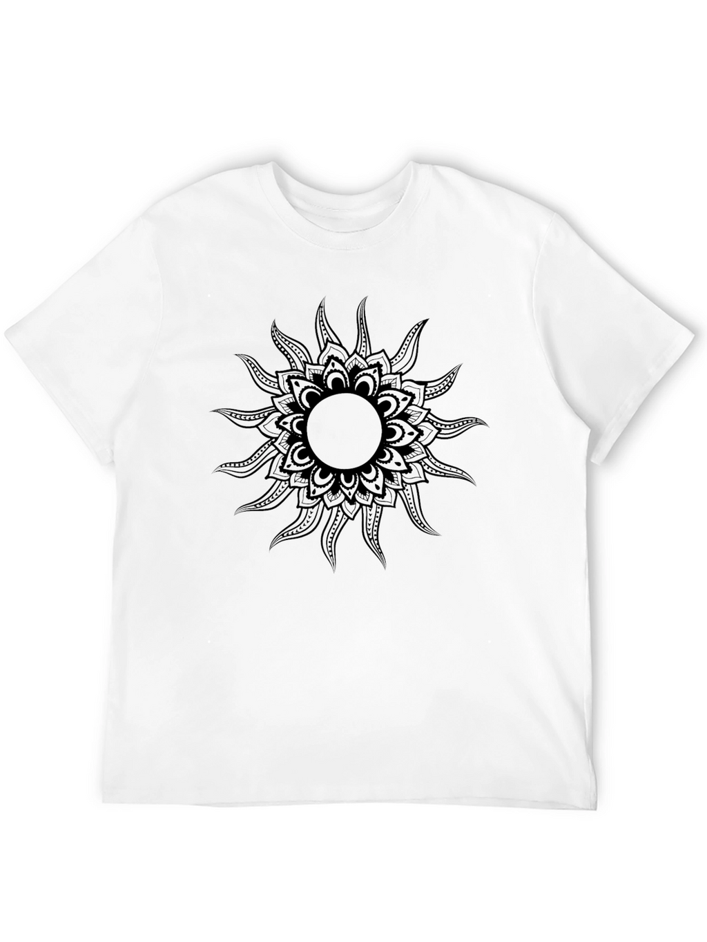 Black Sun Mandala Graphic Tee - Stylish Mens T-Shirt