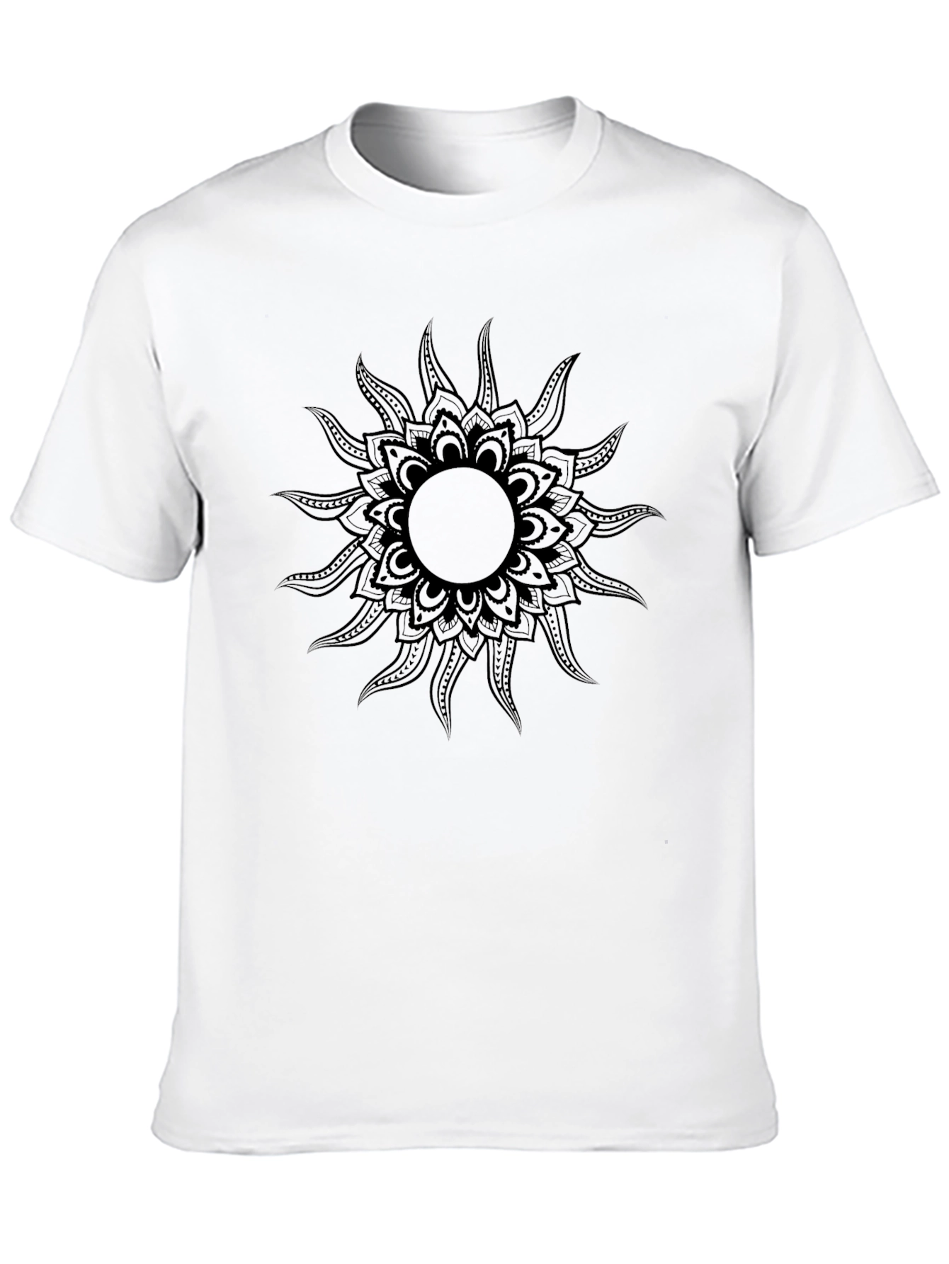 Black Sun Mandala Graphic Tee - Stylish Mens T-Shirt