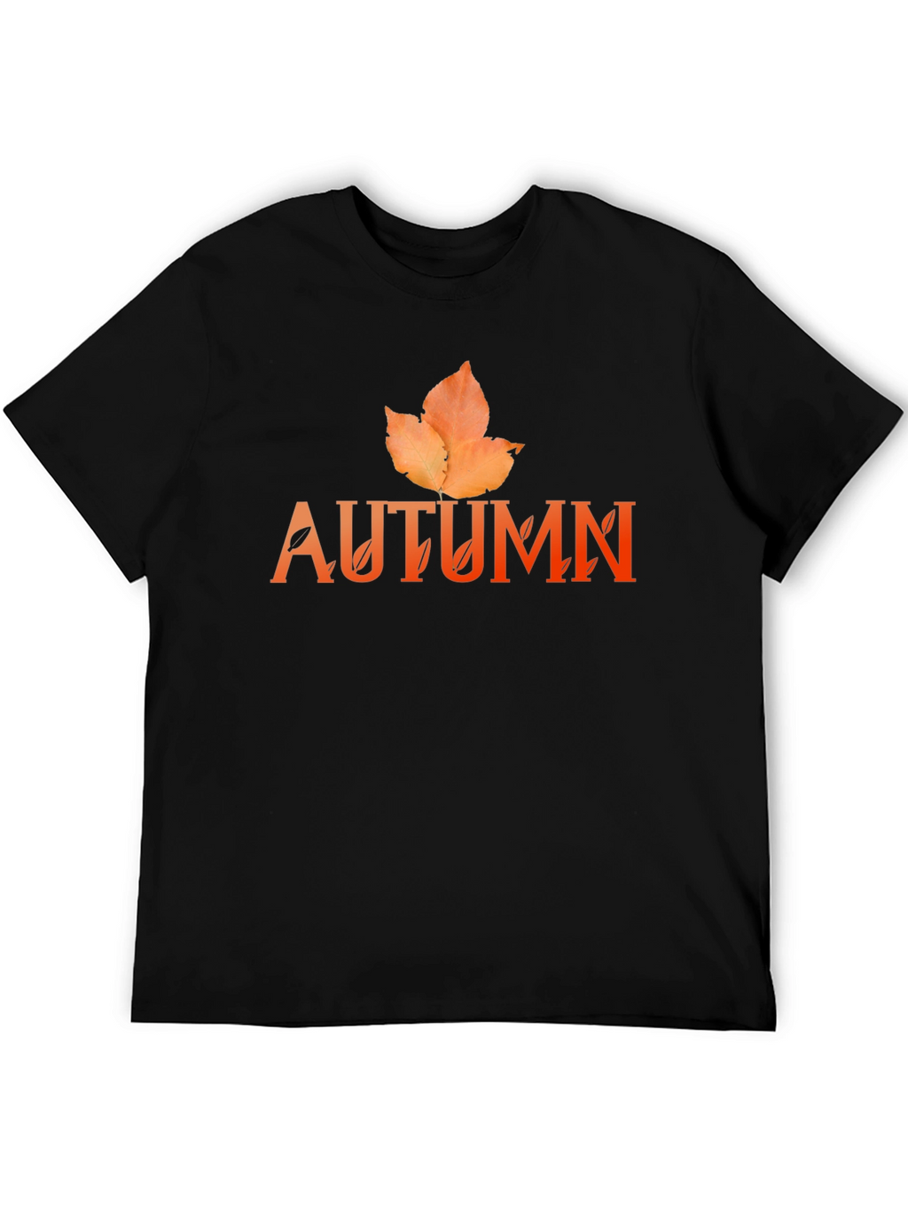 Autumn Leaf Graphic Black T-Shirt