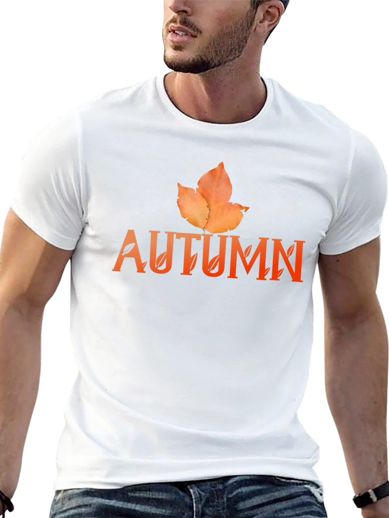 Autumn Leaf Graphic Black T-Shirt