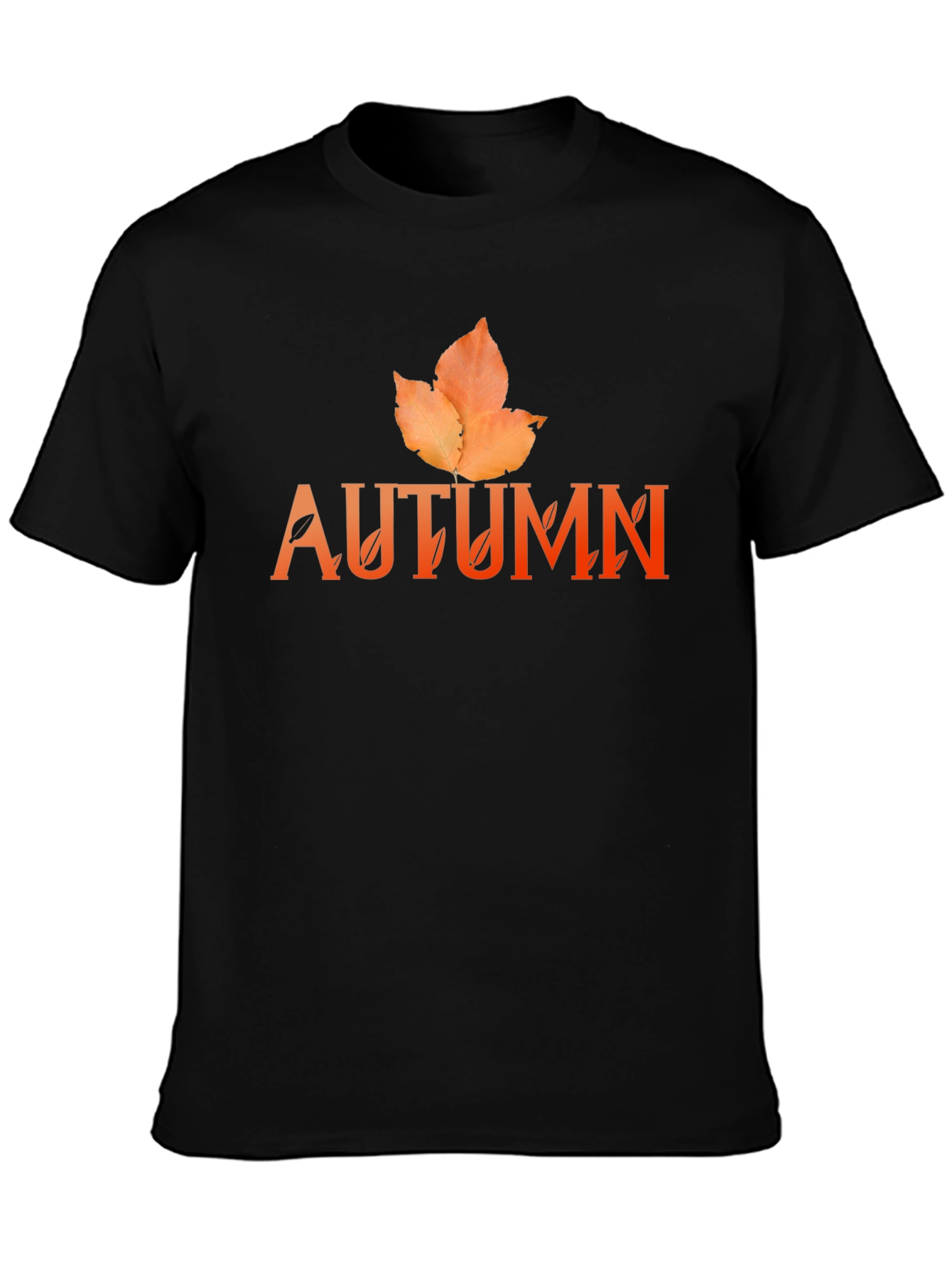 Autumn Leaf Graphic Black T-Shirt
