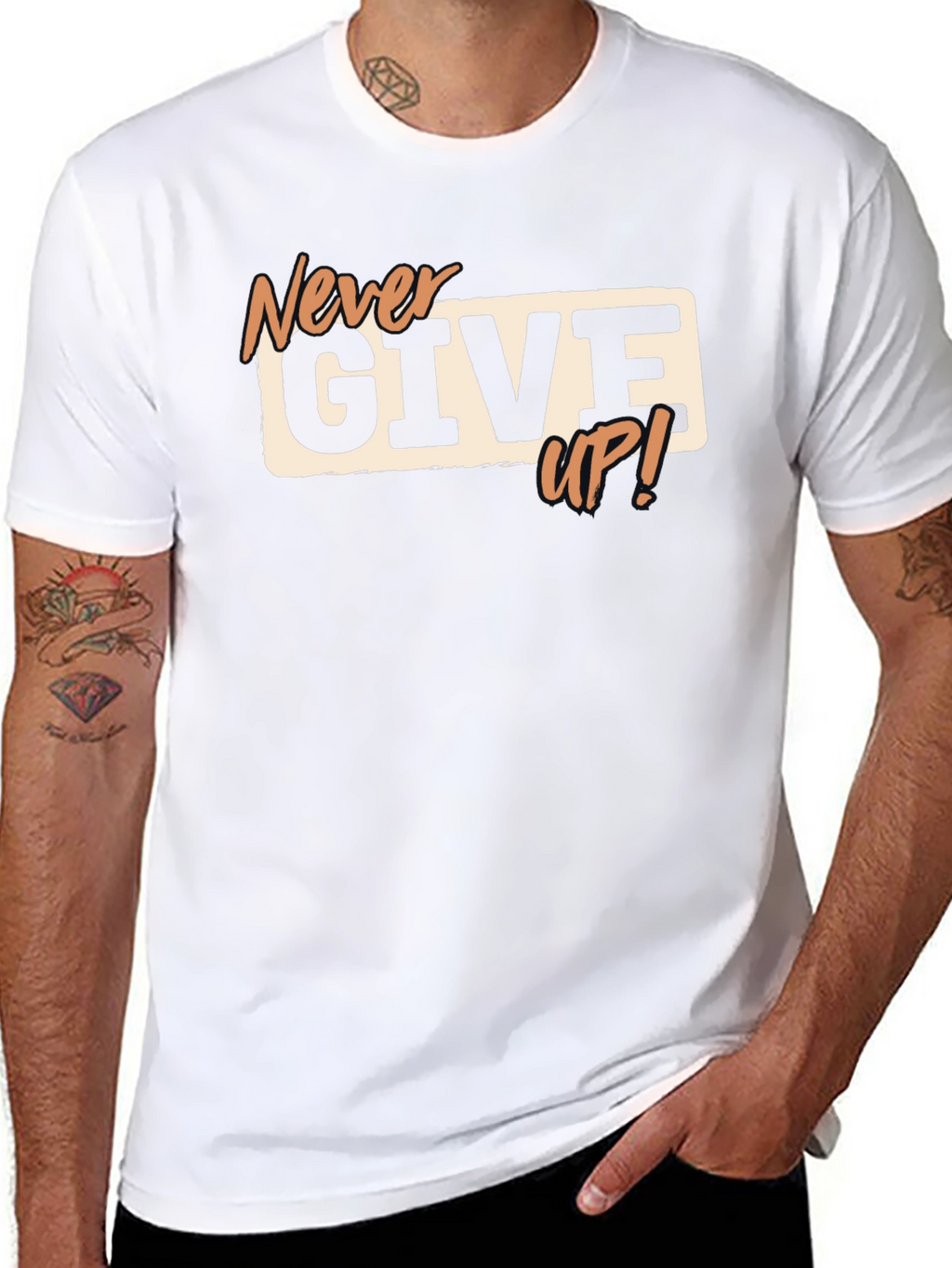 Never Give Up T-Shirt - Motivational Tee