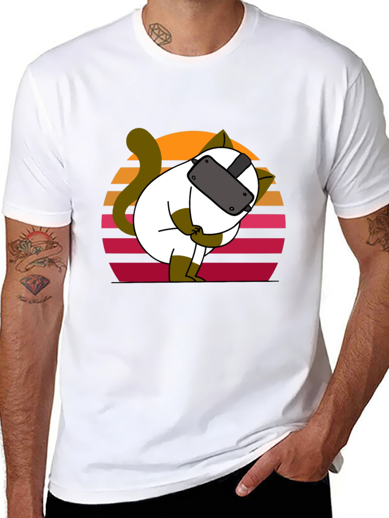 VR Cat T-Shirt - Funny Virtual Reality Kitten Tee