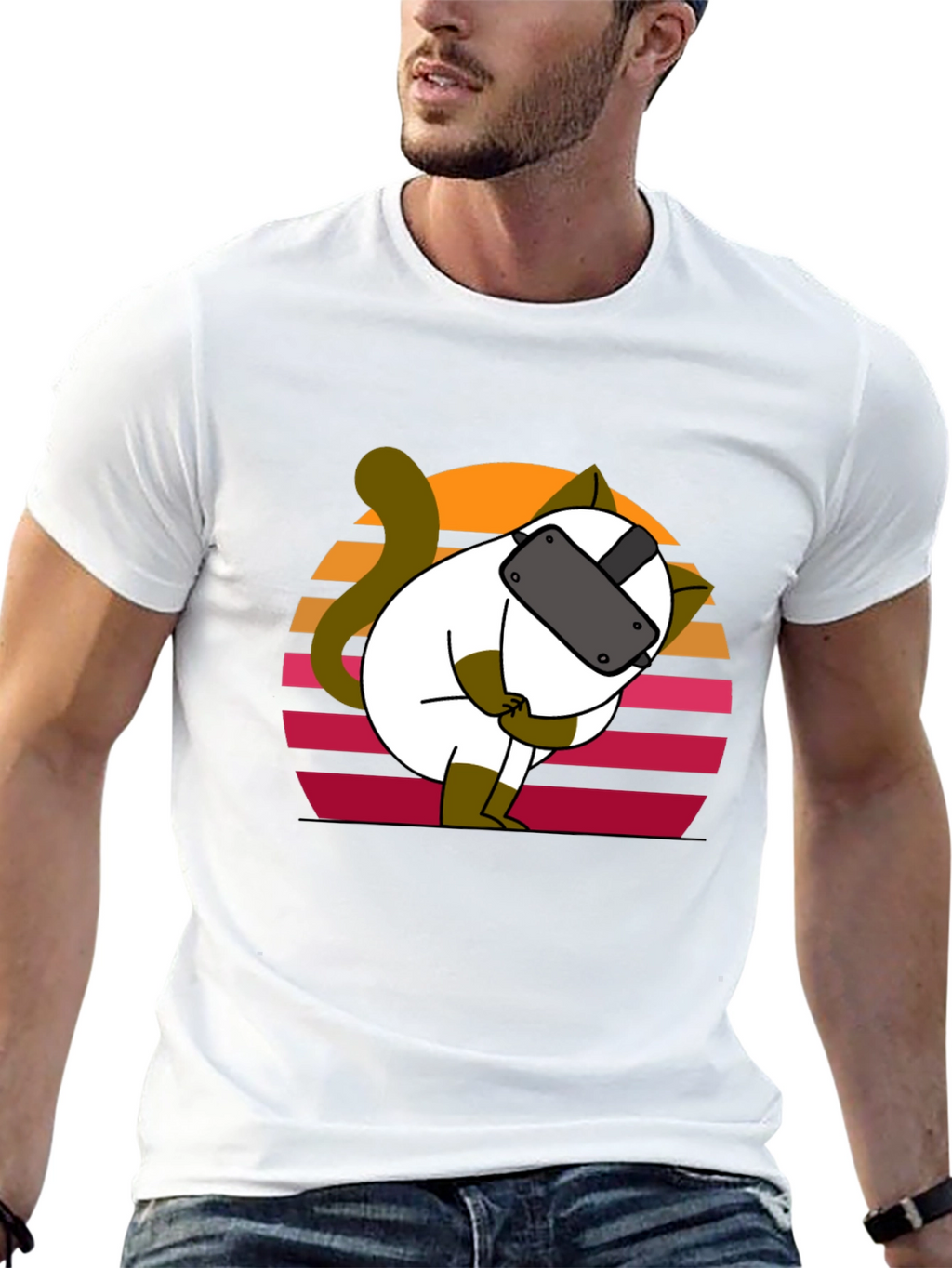 VR Cat T-Shirt - Funny Virtual Reality Kitten Tee
