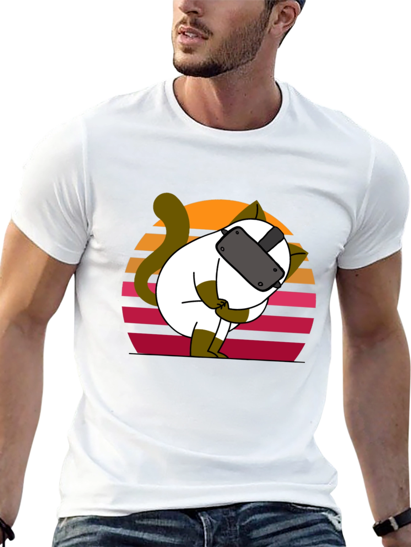 VR Cat T-Shirt - Funny Virtual Reality Kitten Tee