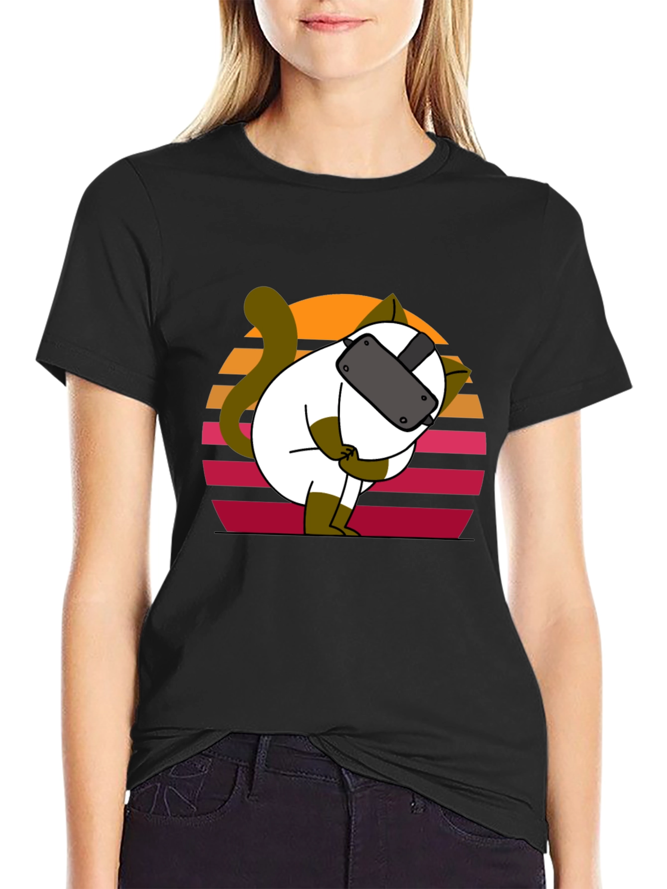 VR Cat T-Shirt - Funny Virtual Reality Kitten Tee