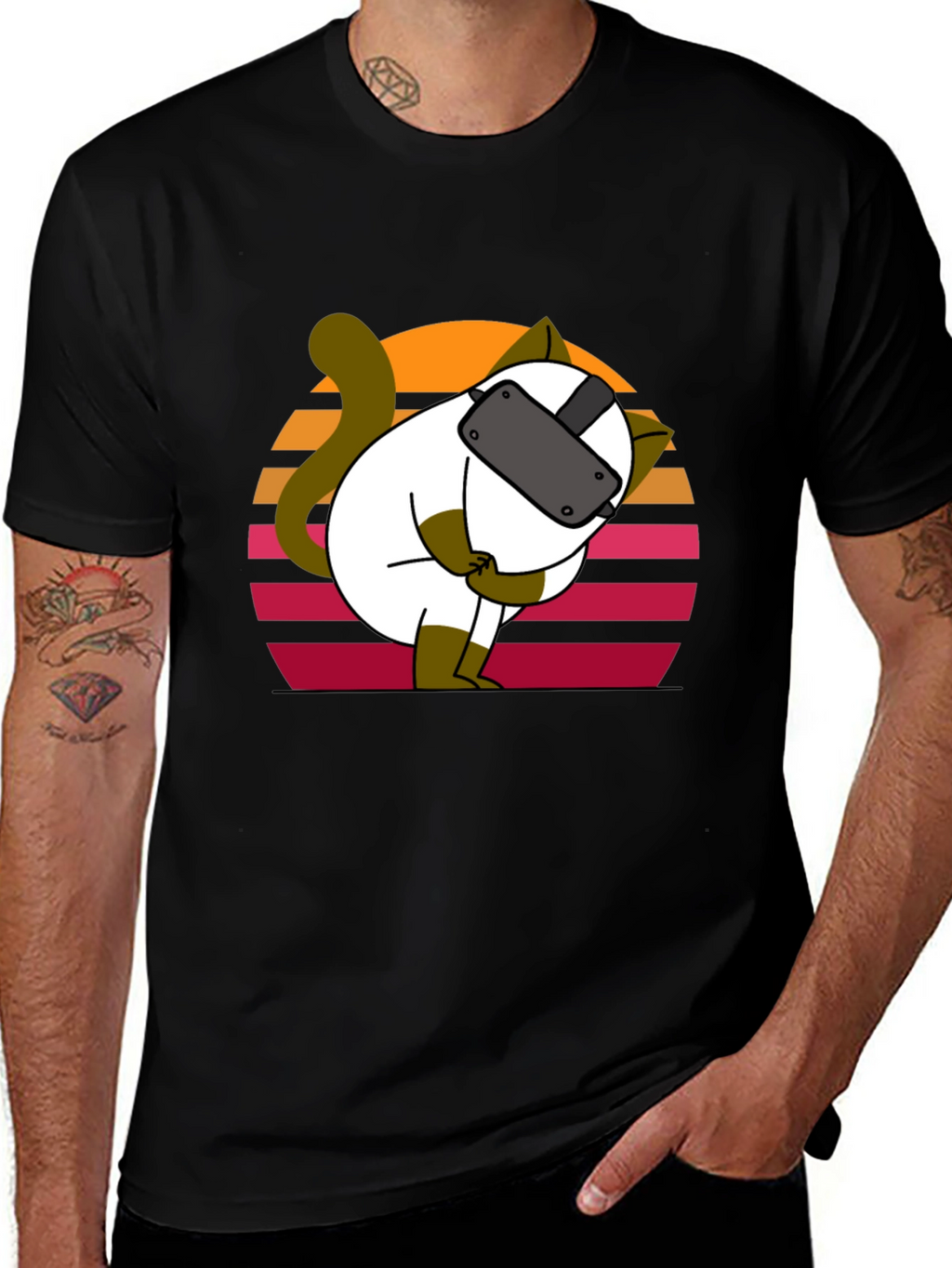 VR Cat T-Shirt - Funny Virtual Reality Kitten Tee