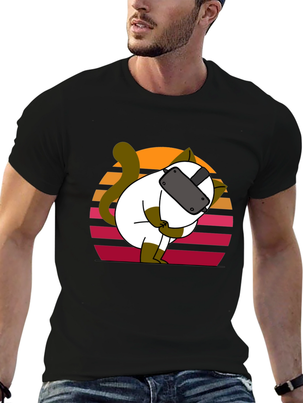 VR Cat T-Shirt - Funny Virtual Reality Kitten Tee