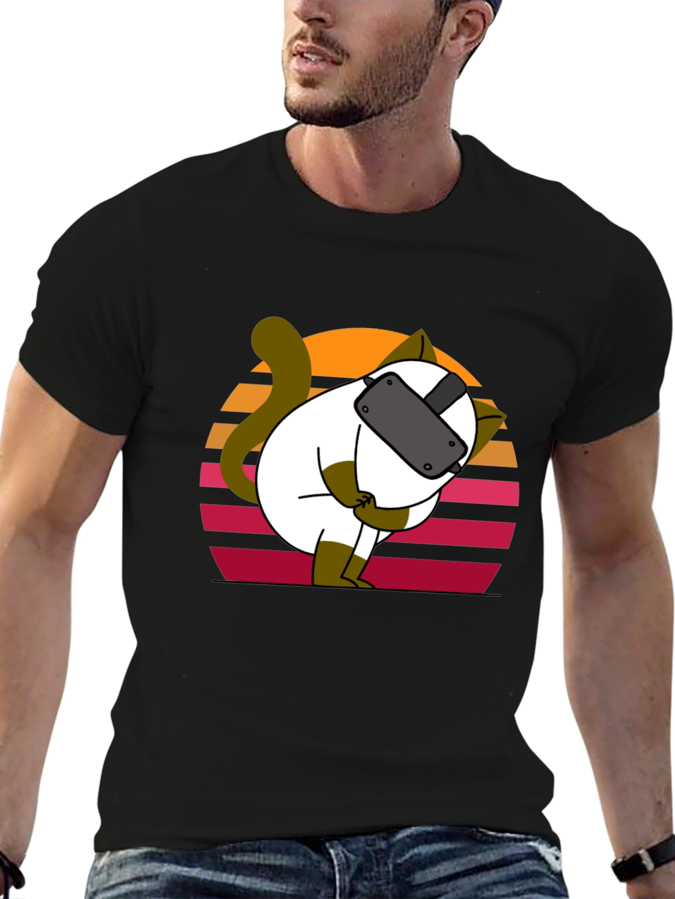 VR Cat T-Shirt - Funny Virtual Reality Kitten Tee