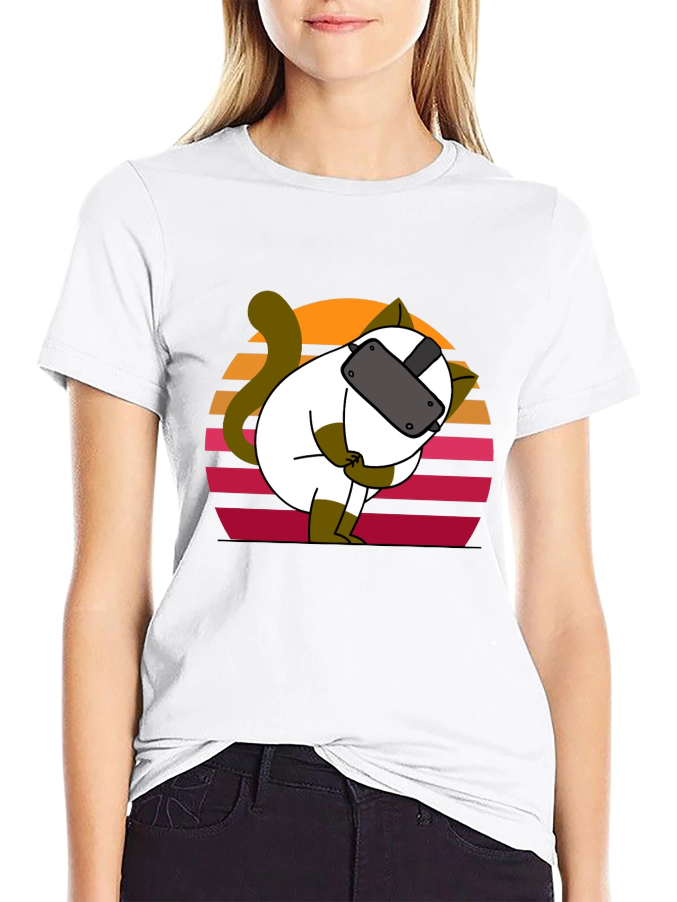 VR Cat T-Shirt - Funny Virtual Reality Kitten Tee