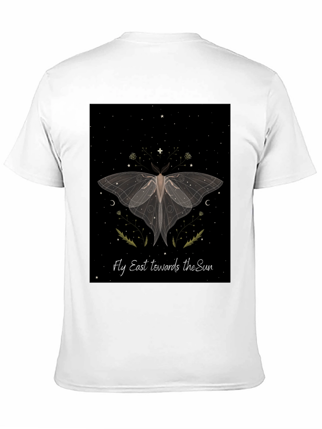 Moth Graphic Tee - Fly East Towards The Sun