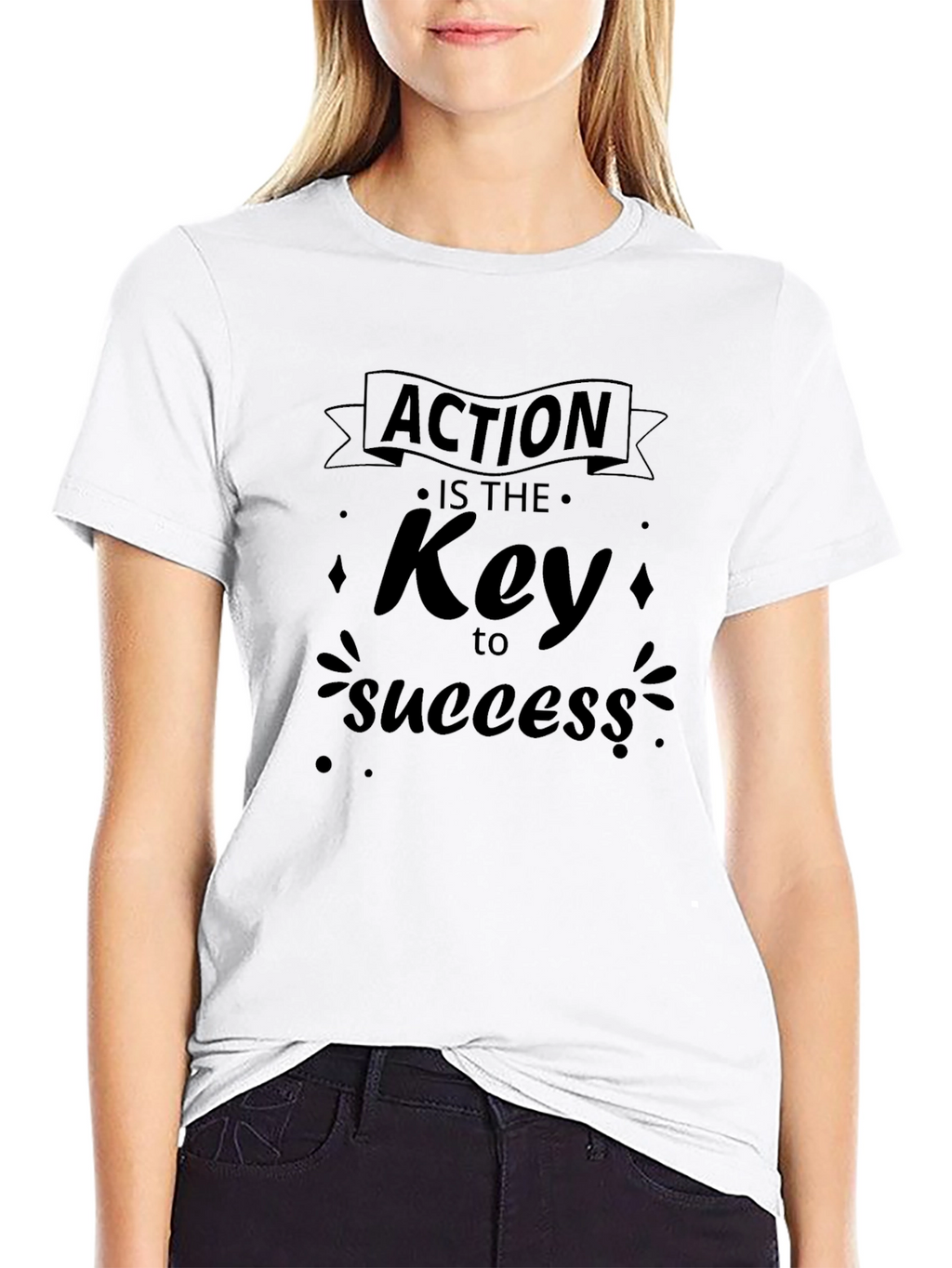 Action is Key to Success Black T-Shirt