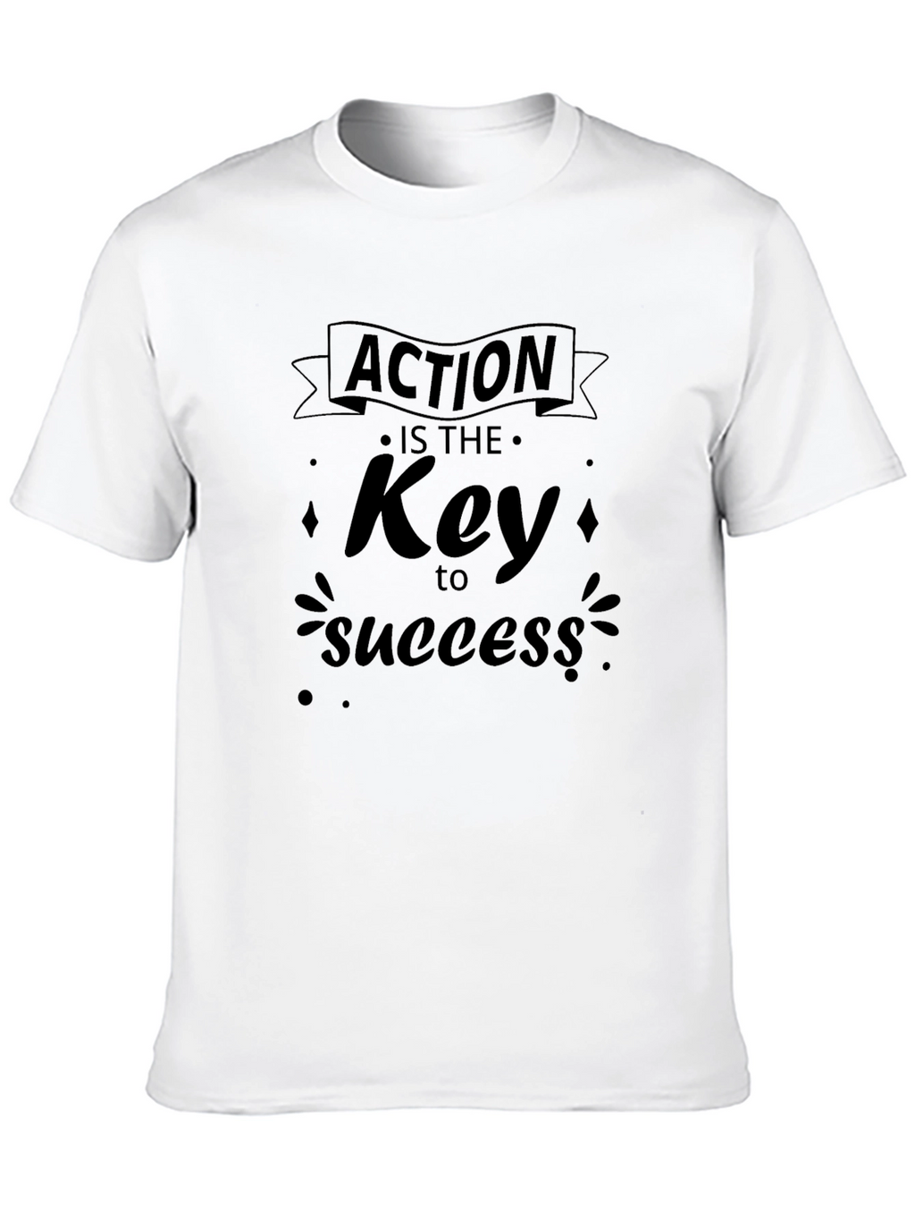 Action is Key to Success Black T-Shirt