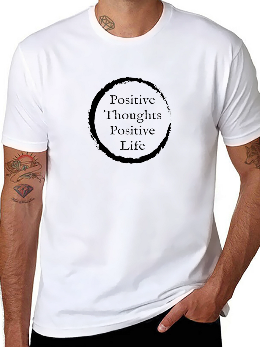 Positive Thoughts Positive Life Black T-Shirt