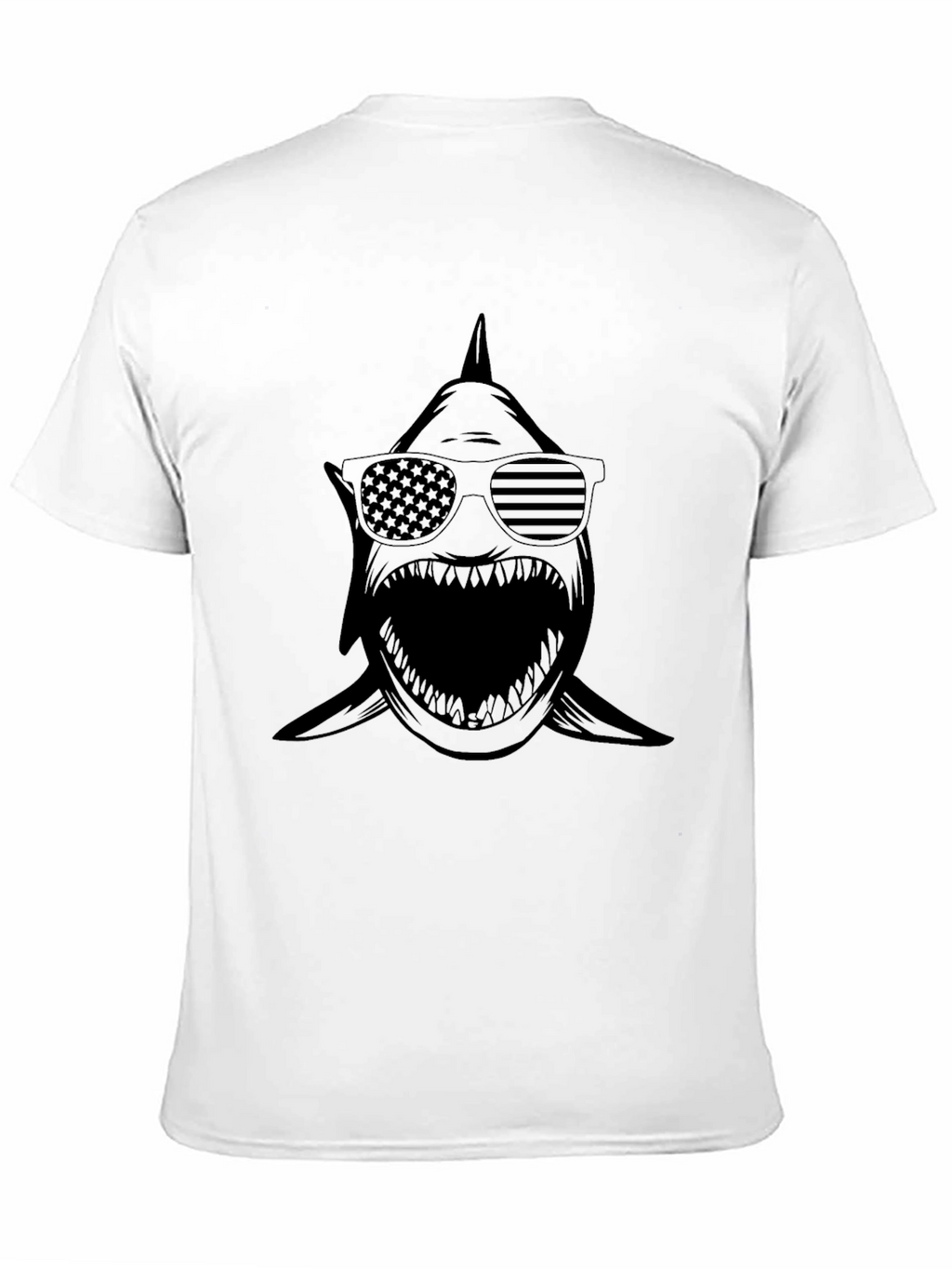 Shark USA Flag Sunglasses Graphic T-Shirt