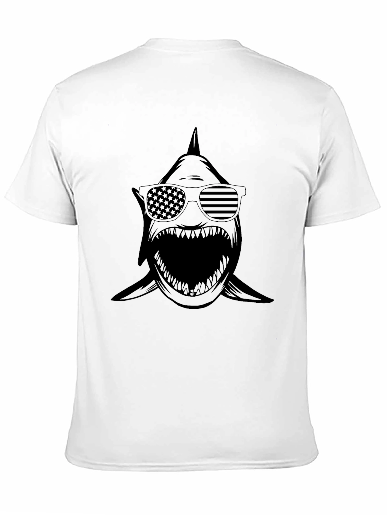 Shark USA Flag Sunglasses Graphic T-Shirt