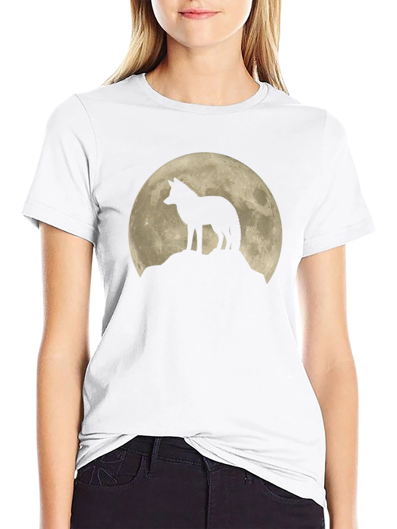 Wolf Moon Black Graphic T-Shirt