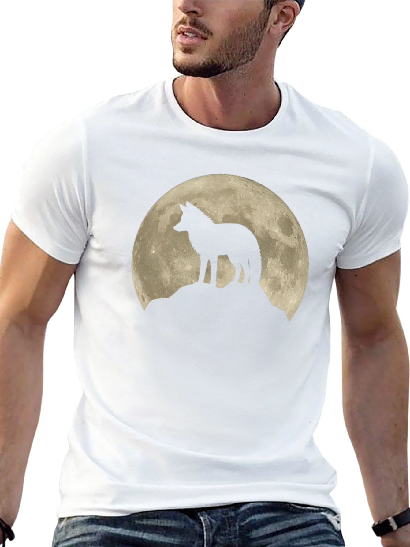 Wolf Moon Black Graphic T-Shirt