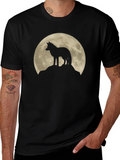 Wolf Moon Black Graphic T-Shirt
