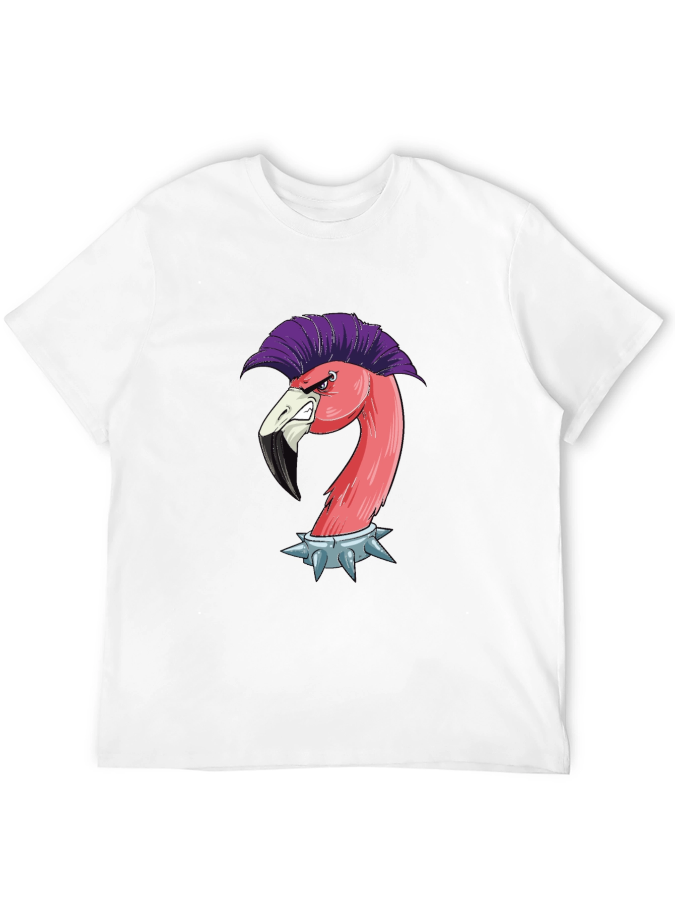 Punk Flamingo Graphic Tee - Edgy Animal Shirt