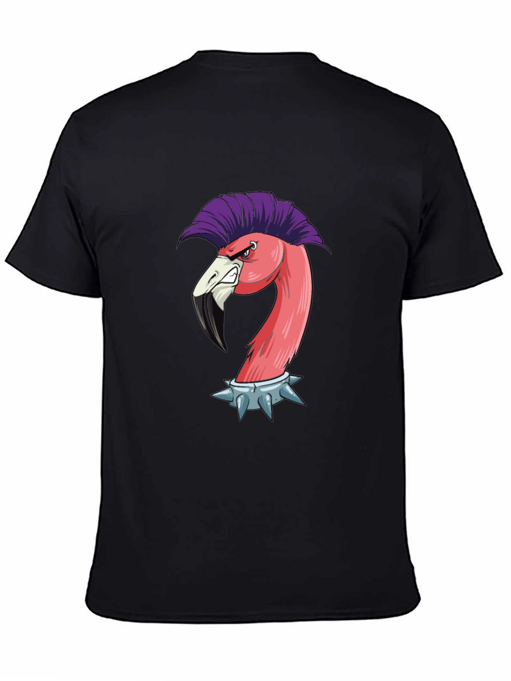 Punk Flamingo Graphic Tee - Edgy Animal Shirt