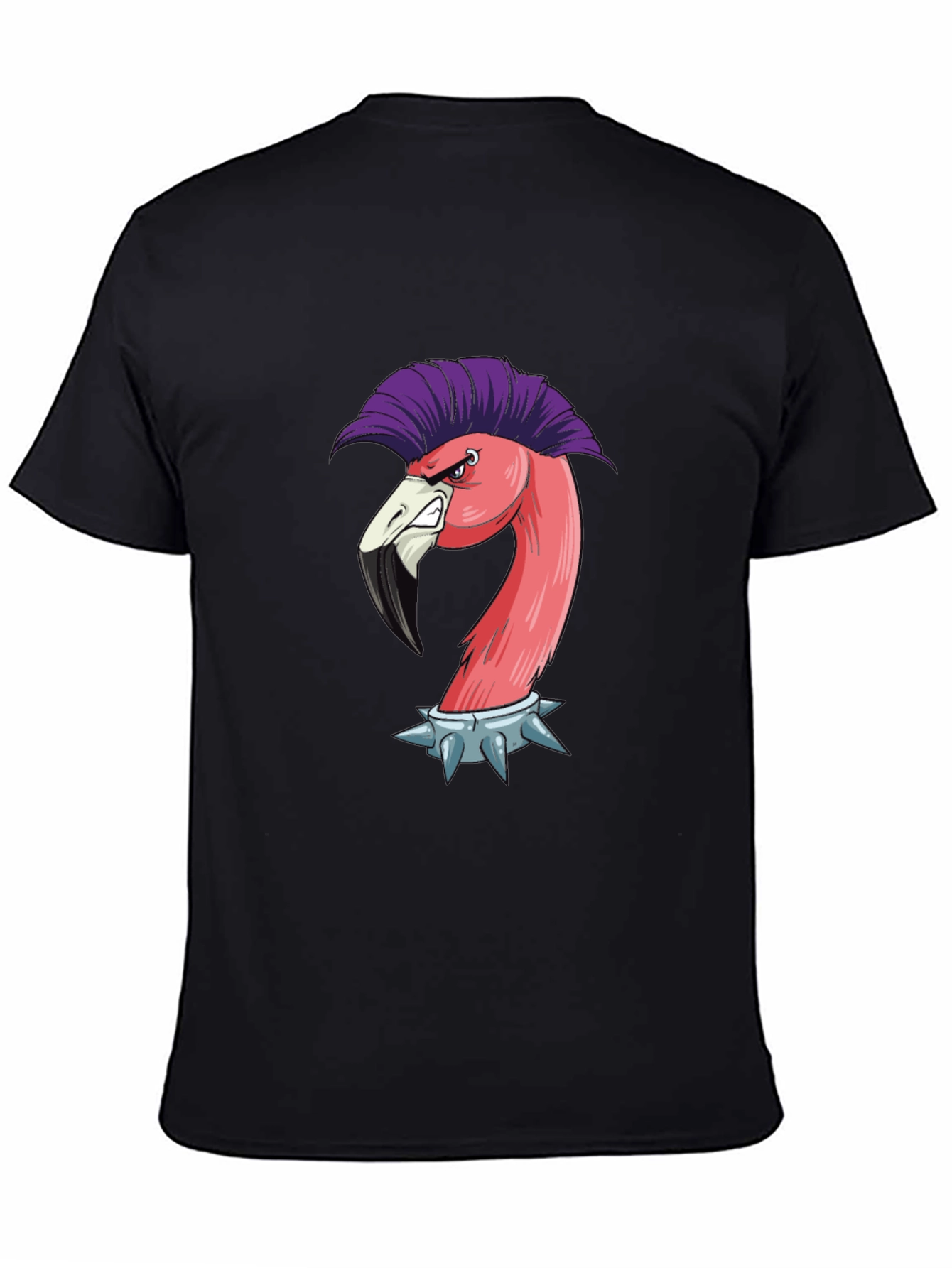 Punk Flamingo Graphic Tee - Edgy Animal Shirt