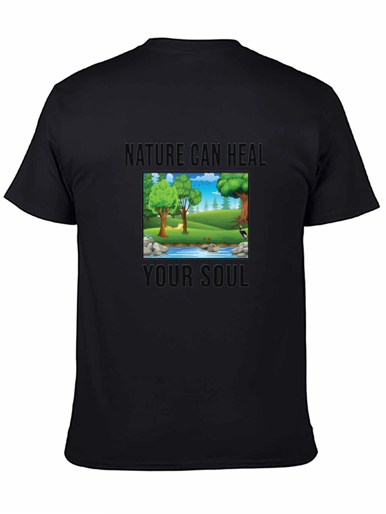 Nature Can Heal Your Soul Black T-Shirt