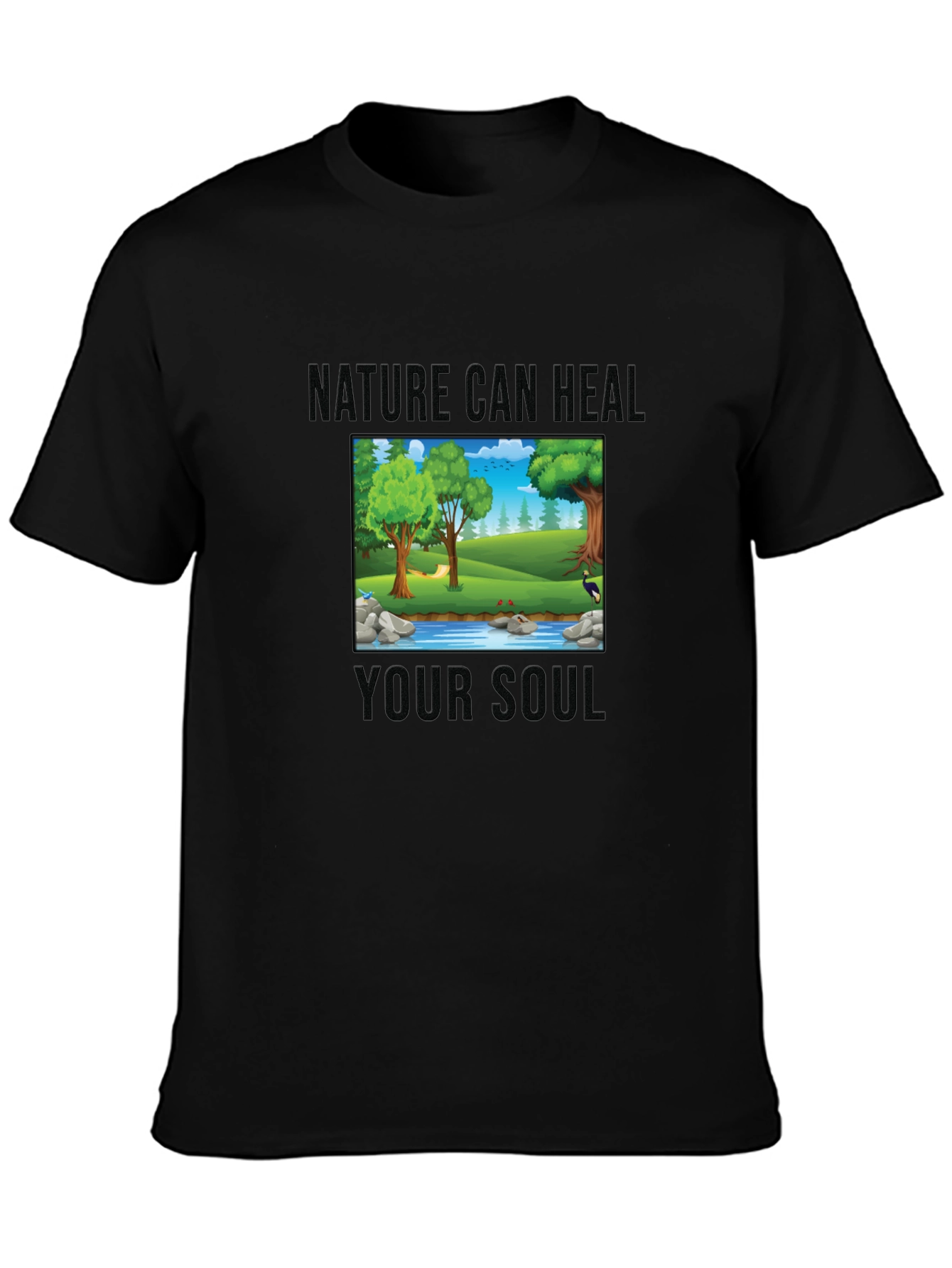 Nature Can Heal Your Soul Black T-Shirt