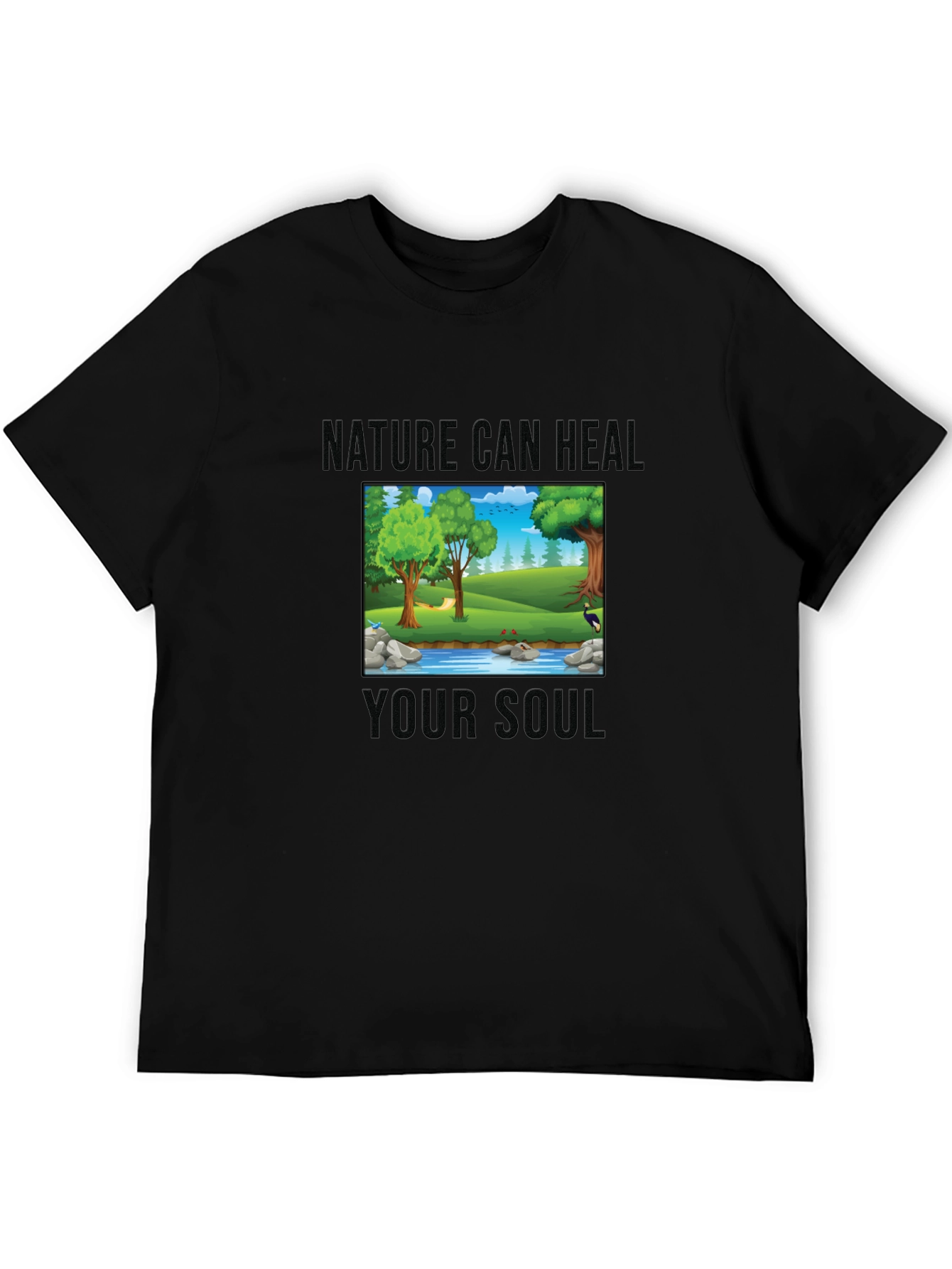 Nature Can Heal Your Soul Black T-Shirt