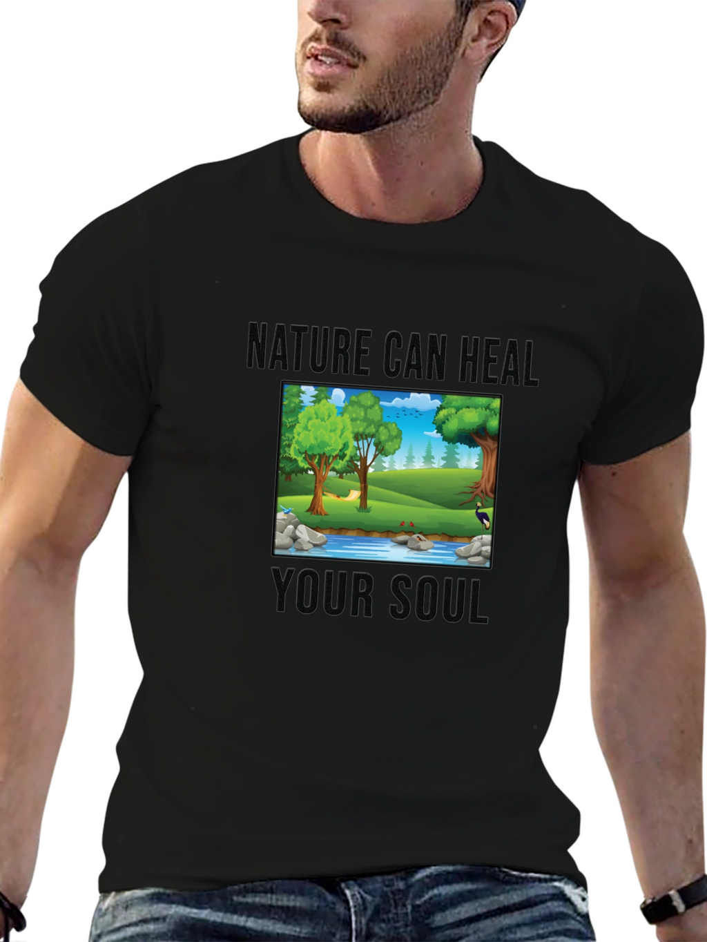 Nature Can Heal Your Soul Black T-Shirt