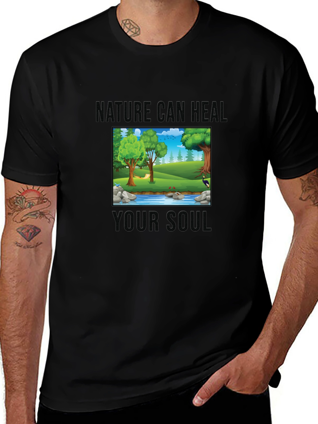 Nature Can Heal Your Soul Black T-Shirt