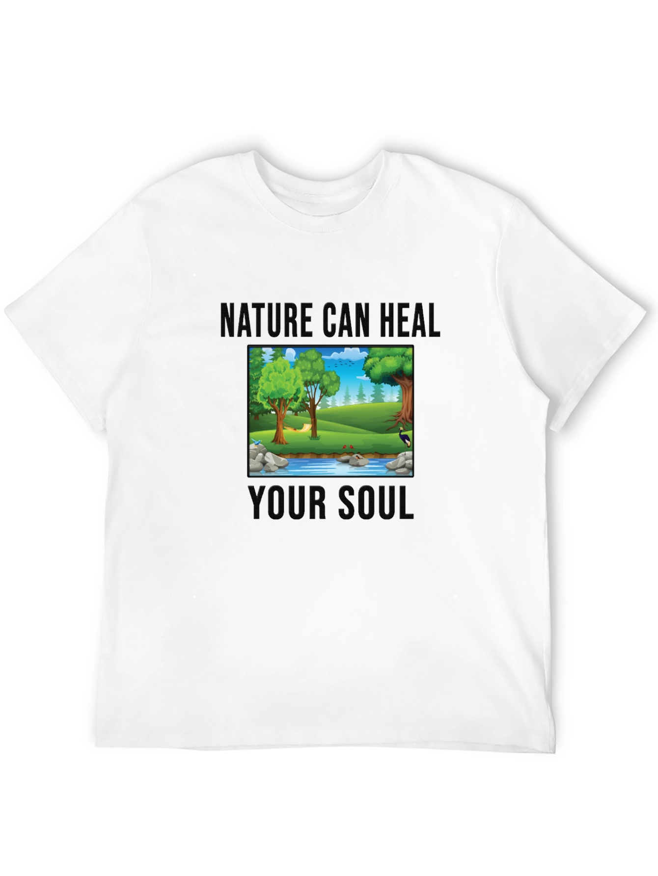 Nature Can Heal Your Soul Black T-Shirt