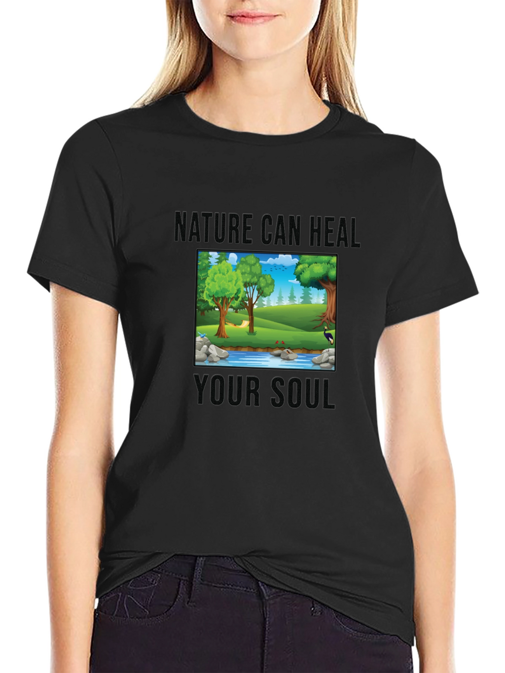 Nature Can Heal Your Soul Black T-Shirt