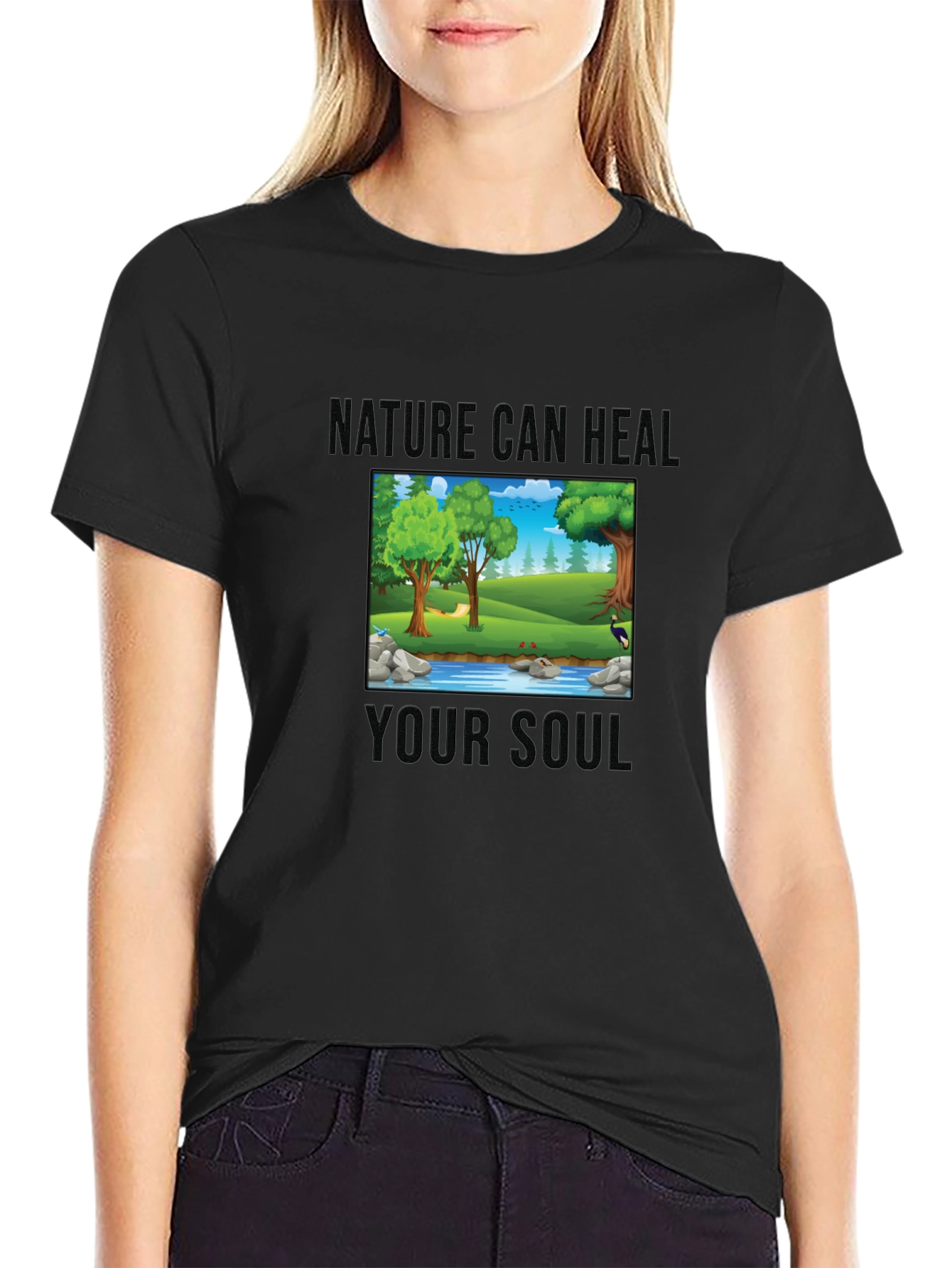 Nature Can Heal Your Soul Black T-Shirt