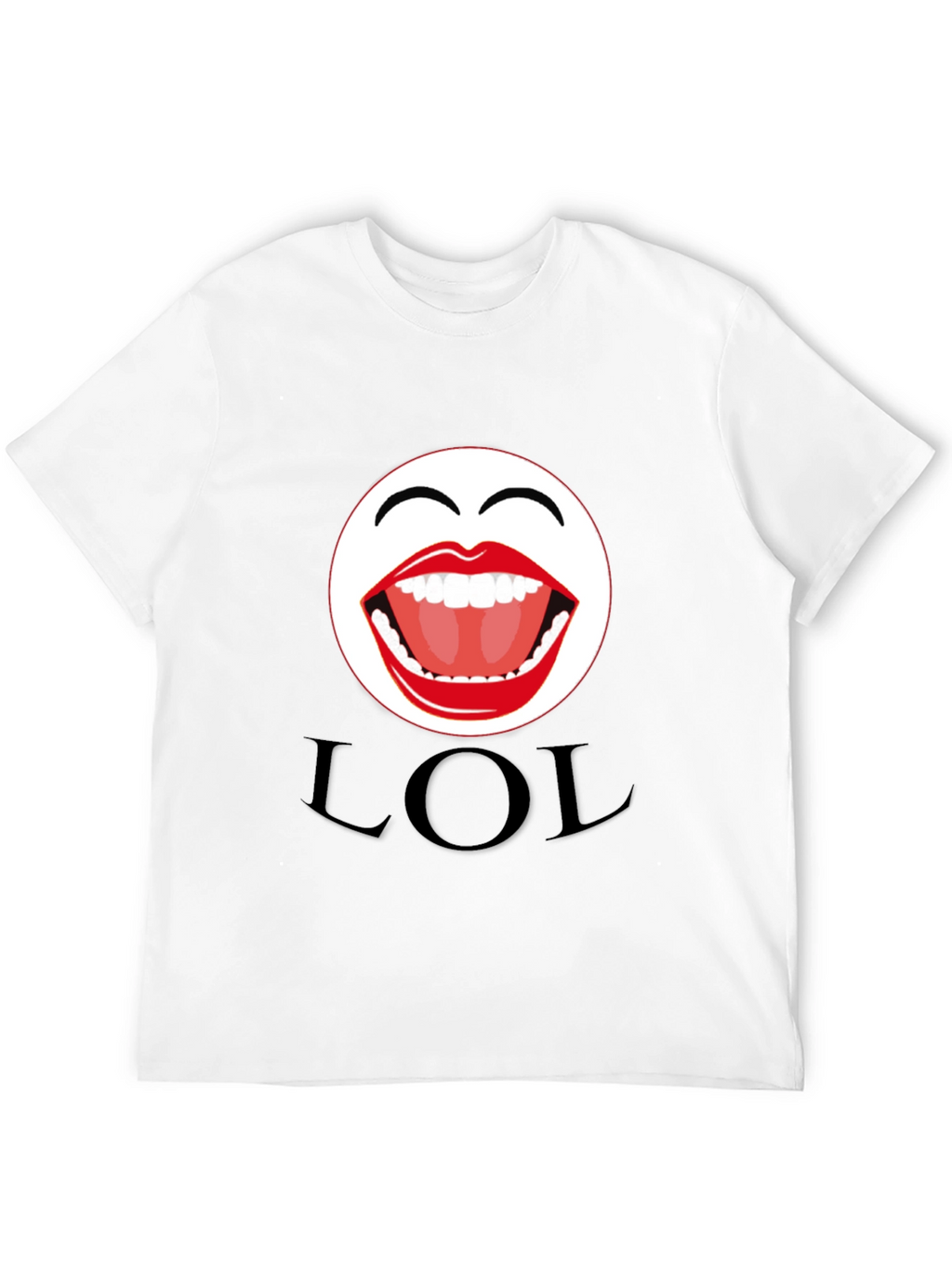 LOL Emoji Graphic Print Black T-Shirt
