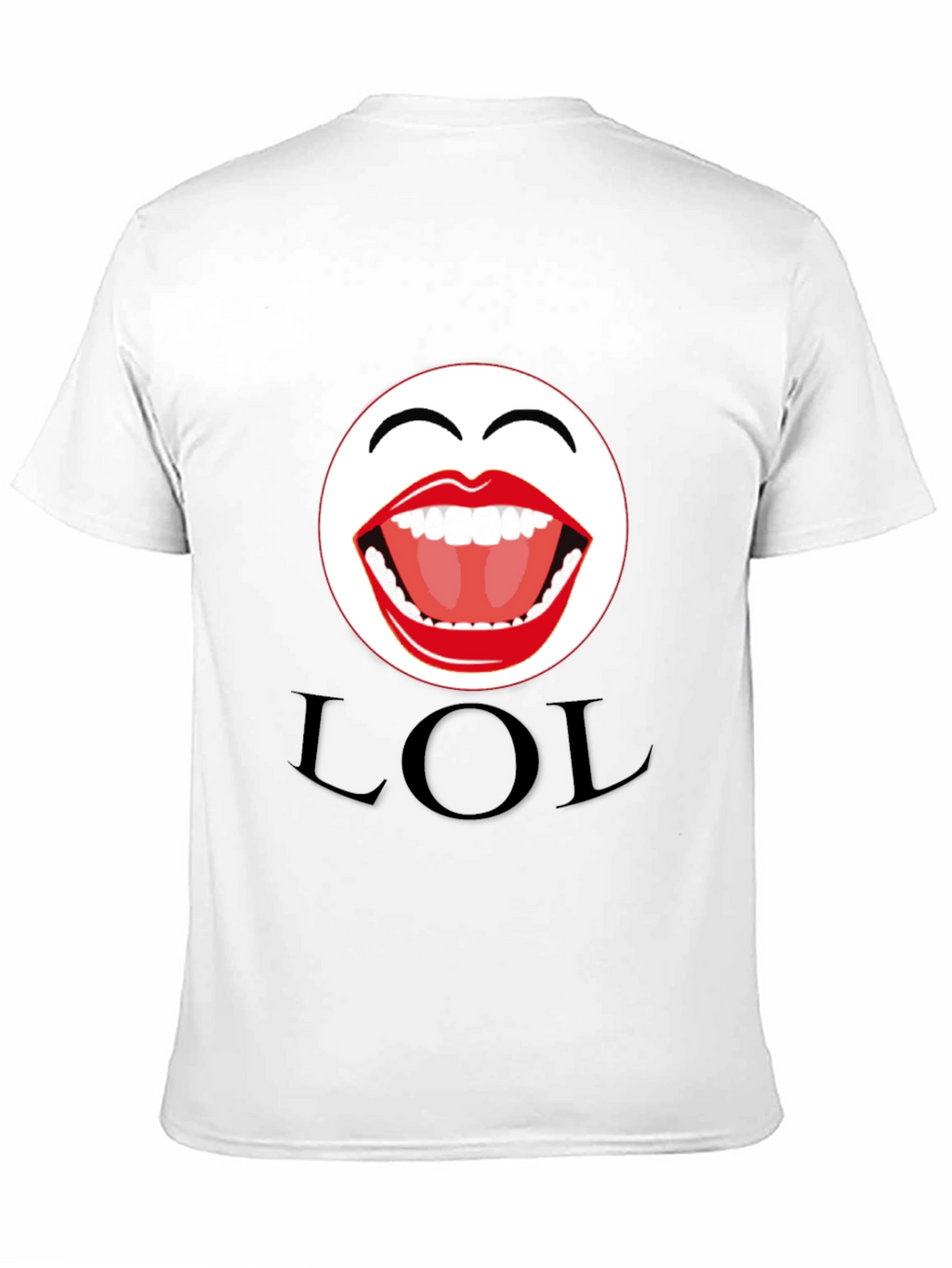 LOL Emoji Graphic Print Black T-Shirt
