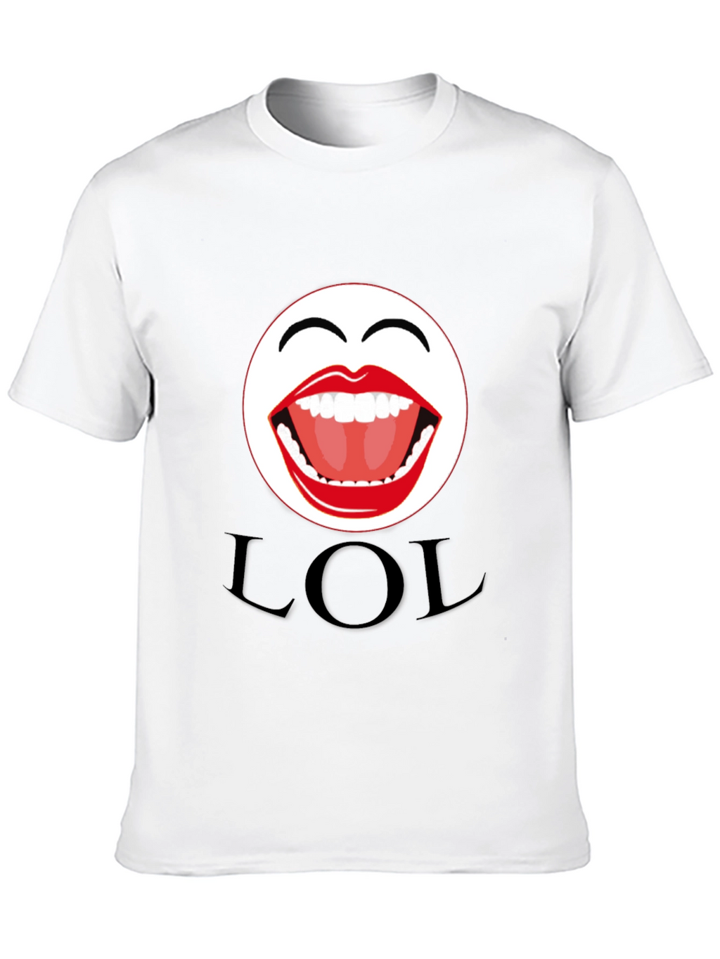 LOL Emoji Graphic Print Black T-Shirt