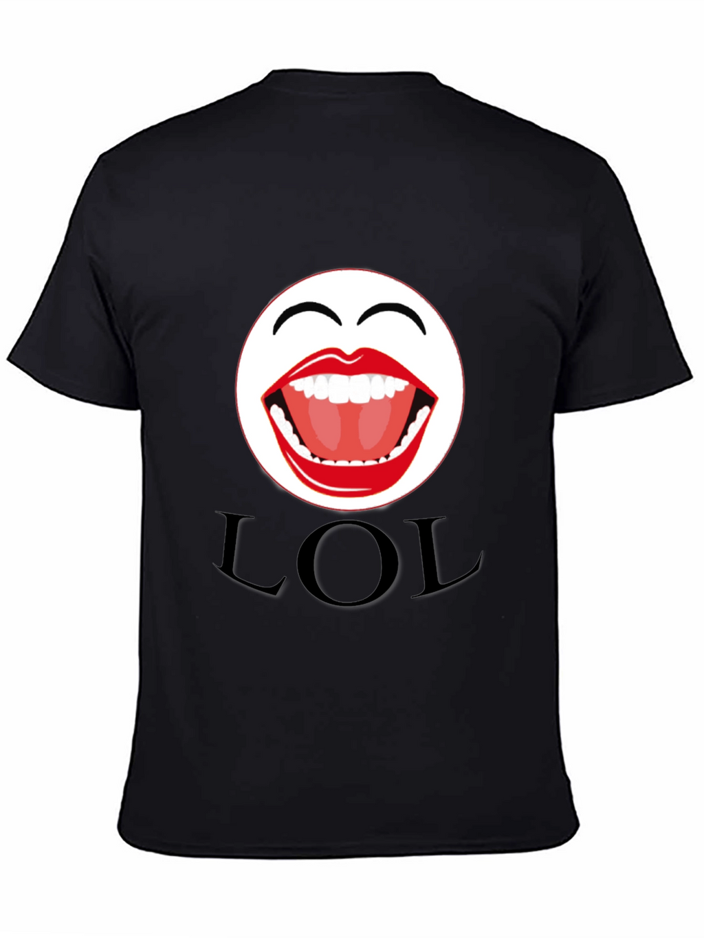 LOL Emoji Graphic Print Black T-Shirt