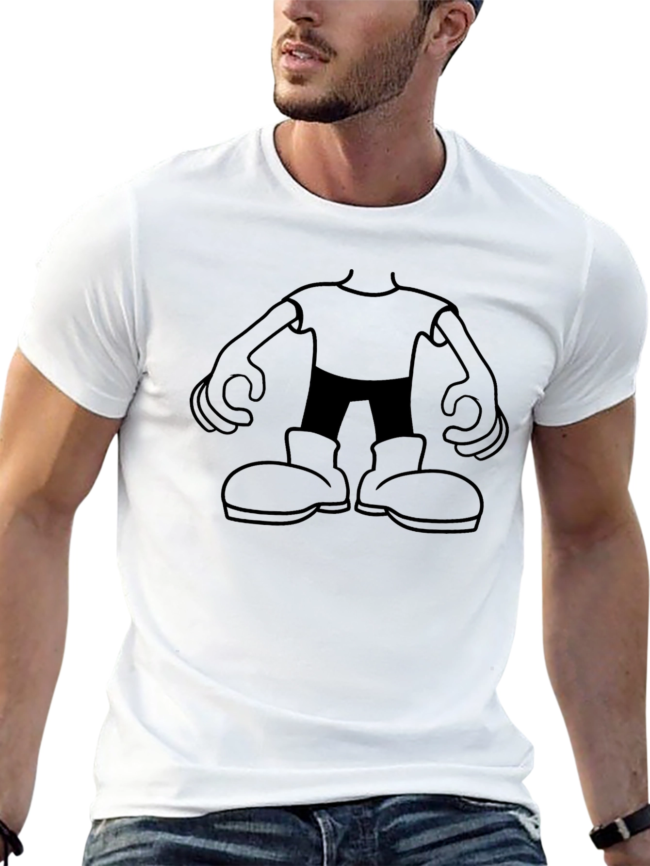 Cartoon Character Graphic Black T-Shirt