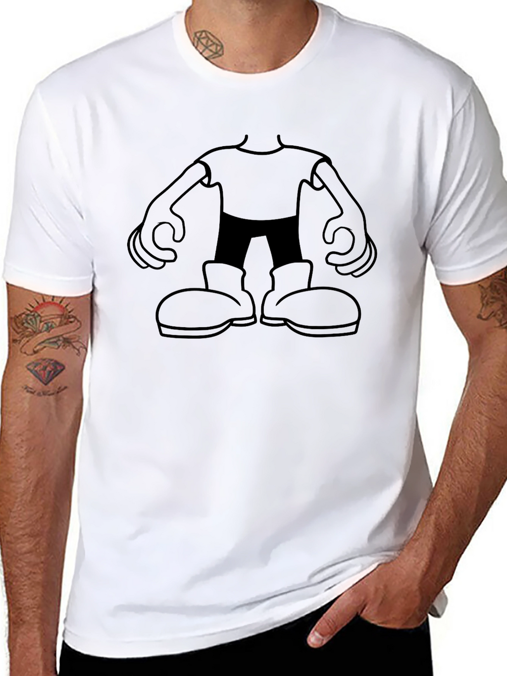 Cartoon Character Graphic Black T-Shirt