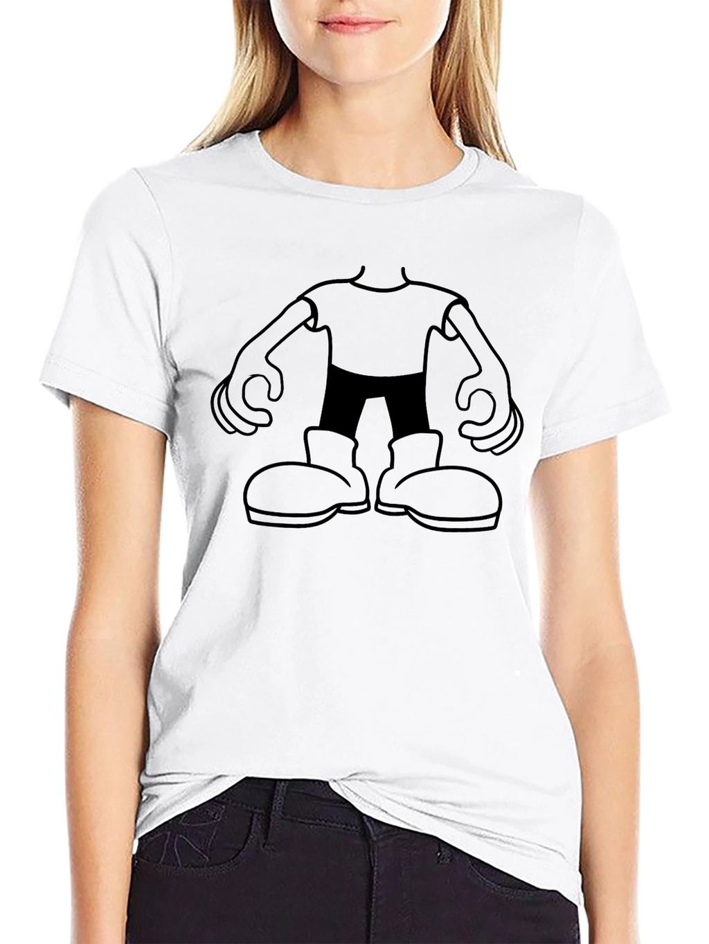 Cartoon Character Graphic Black T-Shirt
